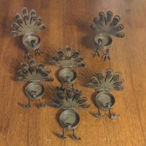 Turkey Metal Tea Light Holders - Set of 7